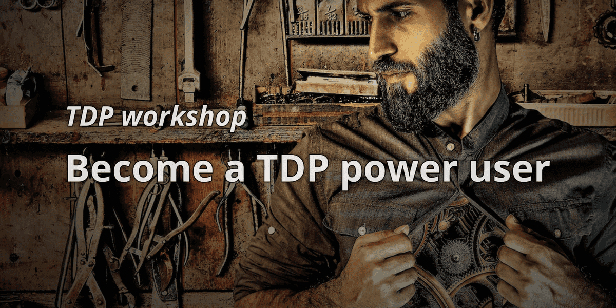 TDP workshop: Become a TDP power user from your terminal
